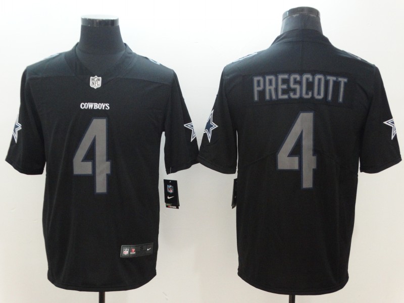 Men's Dallas Cowboys Dak Prescott #4 Black Alternate Jersey
